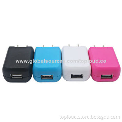 Mobile Chargers for Cellphones, 1 USB Port, 1A/5V Output, Lightweight